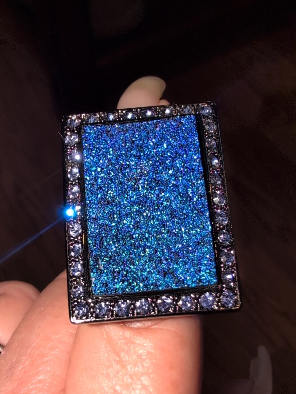 Park Lane Passion Electric Blue Druzy Rectangle Ring Size 8